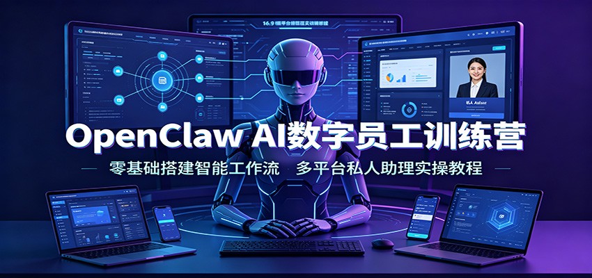 OpenClaw AI数字员工训练营：零基础搭建智能工作流，多平台私人助理实操教程-独家科技资源网