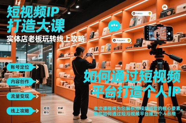 短视频ip打造大课，实体店老板玩转线上攻略-独家科技资源网