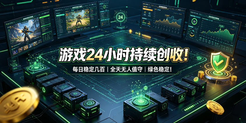 游戏24小时持续创收!每日稳定几百,全天无人值守,绿色稳定!【揭秘】-独家科技资源网