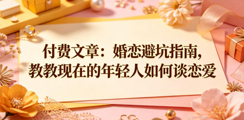 付费文章:婚恋避坑指南,教教现在的年轻人如何谈恋爱-独家科技资源网