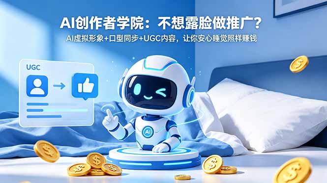AI创作者学院：不想露脸做推广？AI虚拟形象+口型同步+UGC内容，让你安心睡觉照样赚钱-独家科技资源网