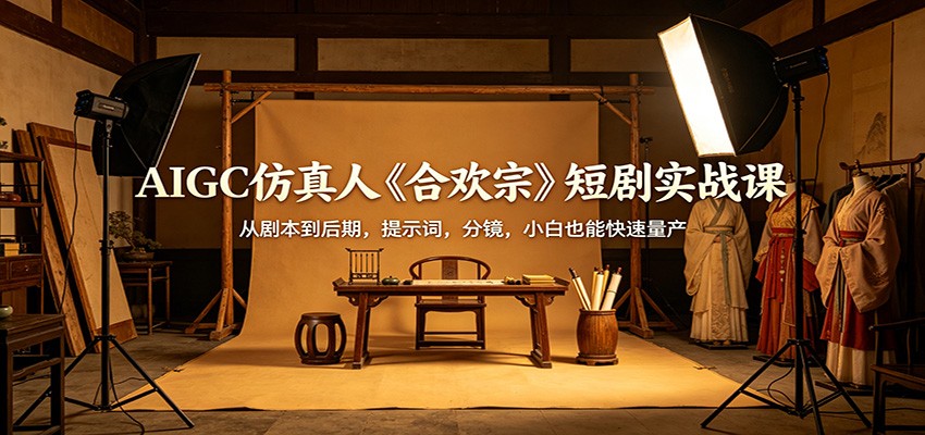 AIGC仿真人《合欢宗》短剧实战课：从剧本到后期，提示词，分镜，小白也能快速量产-独家科技资源网