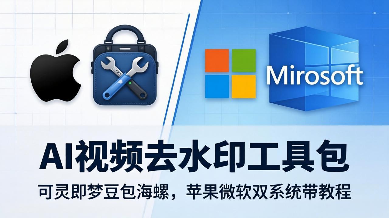 AI视频去水印工具包：可灵即梦豆包海螺，苹果微软双系统带教程-独家科技资源网