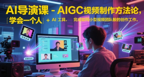 AI导演课-AIGC视频制作方法论，学会一个人+AI工具，完成如同小型视频团队般的创作工作，实现导演梦-独家科技资源网