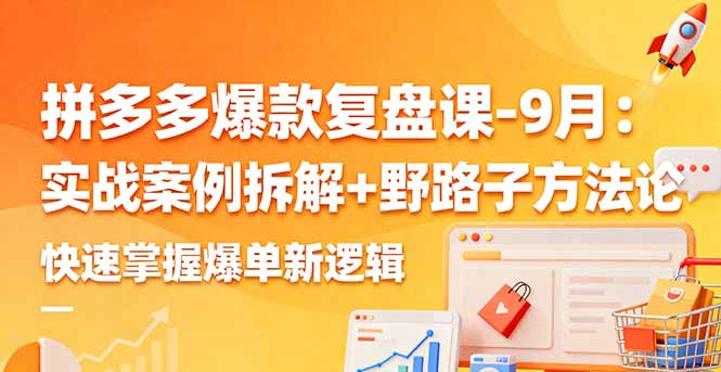 拼多多爆款复盘课-9月：实战案例拆解+野路子方法论，快速掌握爆单新逻辑-独家科技资源网