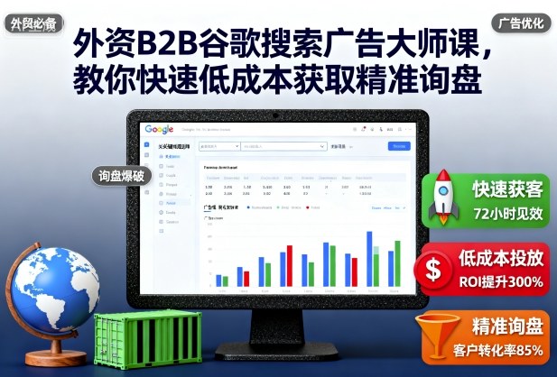 外资B2B谷歌搜索广告大师课，教你快速低成本获取精准询盘-独家科技资源网