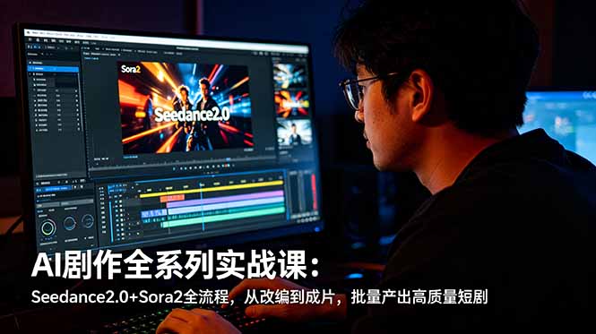 AI剧作全系列实战课:Seedance2.0+Sora2全流程,从改编到成片,批量产出高质量短剧-独家科技资源网