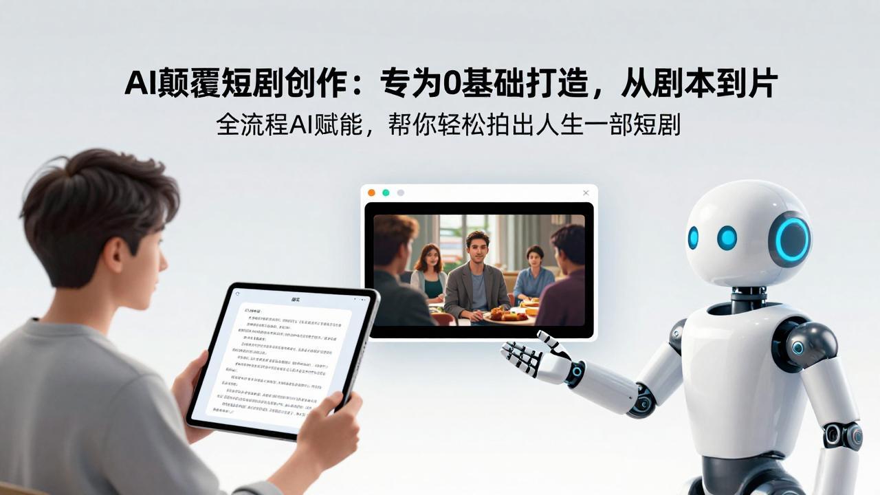 AI颠覆短剧创作：专为0基础打造，从剧本到成片全流程AI赋能，帮你轻松拍出人生第一部短剧-独家科技资源网