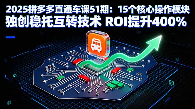 2025拼多多直通车课51期：15个核心操作模块 独创稳托互转技术 ROI提升400%-独家科技资源网