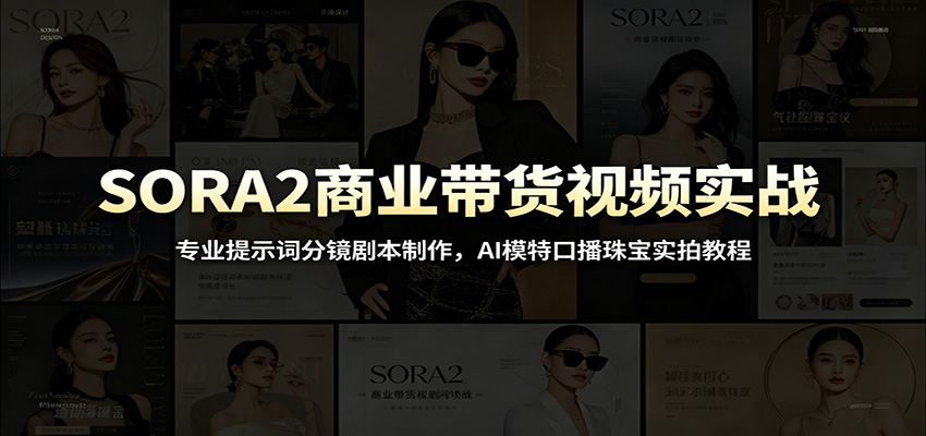 SORA2商业带货视频实战：专业提示词分镜剧本制作，AI模特口播珠宝实拍教程-独家科技资源网