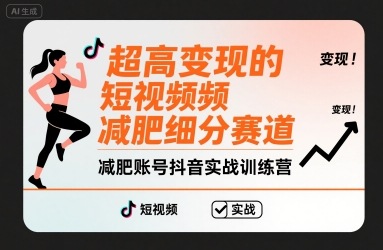 超高变现的短视频减肥细分赛道，减肥账号抖音实战训练营-独家科技资源网