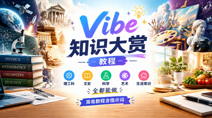 Vibe知识大赏教程,理工科、文史、科学、艺术、生活常识全都能做,简易教程含提示词(更新1025)-独家科技资源网