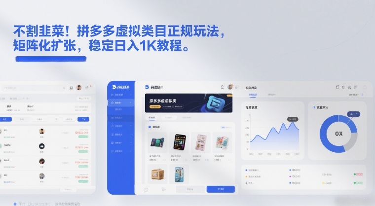 不割韭菜！拼多多虚拟类目正规玩法，矩阵化扩张，稳定日入1K教程【揭秘】-独家科技资源网