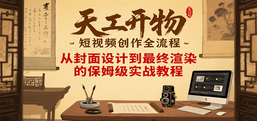 天工开物短视频创作全流程，从封面设计到最终渲染的保姆级实战教程-独家科技资源网