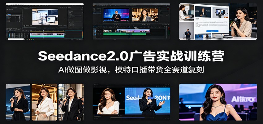Seedance2.0广告实战训练营：AI做图做影视，模特口播带货全赛道复刻-独家科技资源网