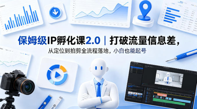 保姆级IP孵化课2.0｜打破流量信息差，从定位到拍剪全流程落地，小白也能起号-独家科技资源网