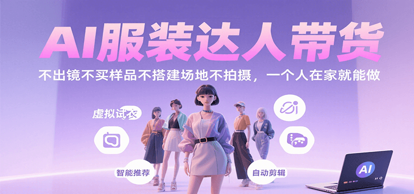 AI服装达人带货，不出镜不买样品不搭建场地不拍摄，一个人在家就能做-独家科技资源网