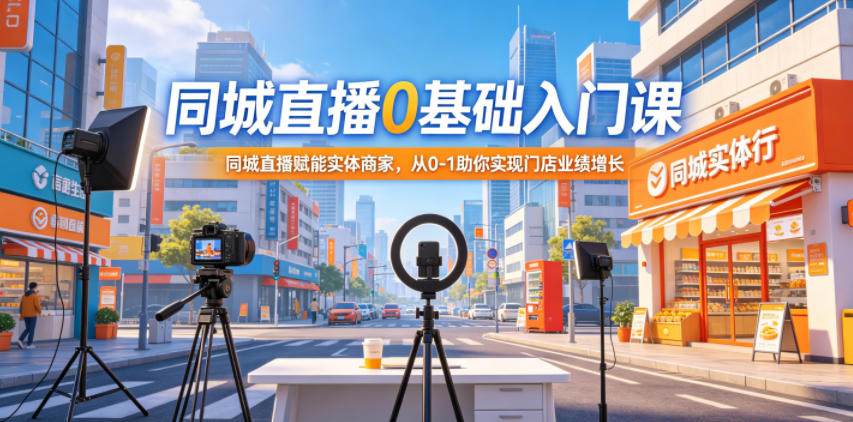 同城直播0基础入门课,同城直播赋能实体商家,从0-1助你实现门店业绩增长-独家科技资源网