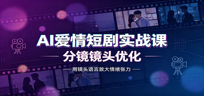 AI爱情短剧实战课:故事剧本创作,分镜镜头优化,智能体提示词-独家科技资源网