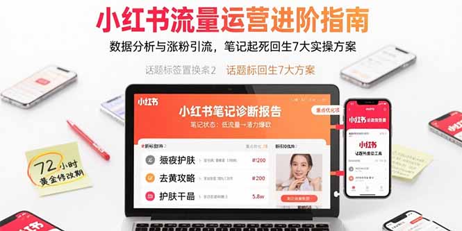 小红书流量运营进阶指南，数据分析与涨粉引流，笔记起死回生7大实操方案-独家科技资源网