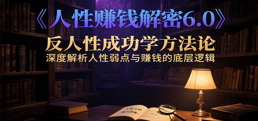 人性赚钱解密6.0，反人性成功学方法论，深度解析人性弱点与赚钱的底层逻辑-独家科技资源网