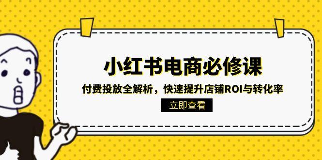 小红书电商必修课：付费投放全解析，快速提升店铺ROI与转化率-独家科技资源网