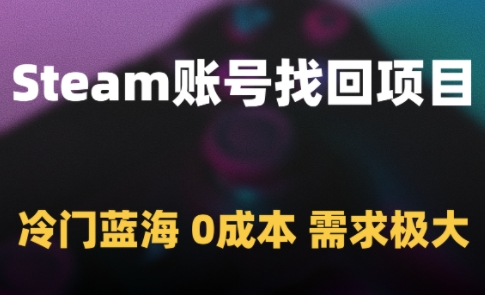 Steam账号找回项目，冷门蓝海，0成本，需求极大-独家科技资源网