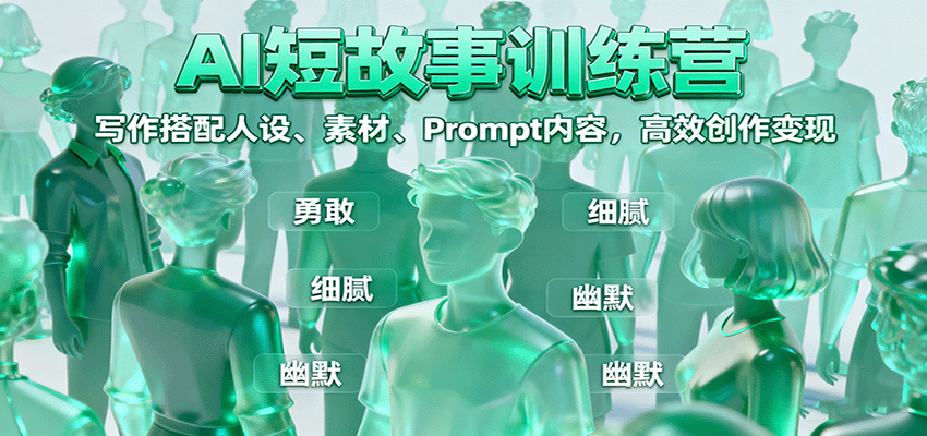 AI短故事训练营：写作搭配人设、素材、Prompt内容，高效创作变现-独家科技资源网