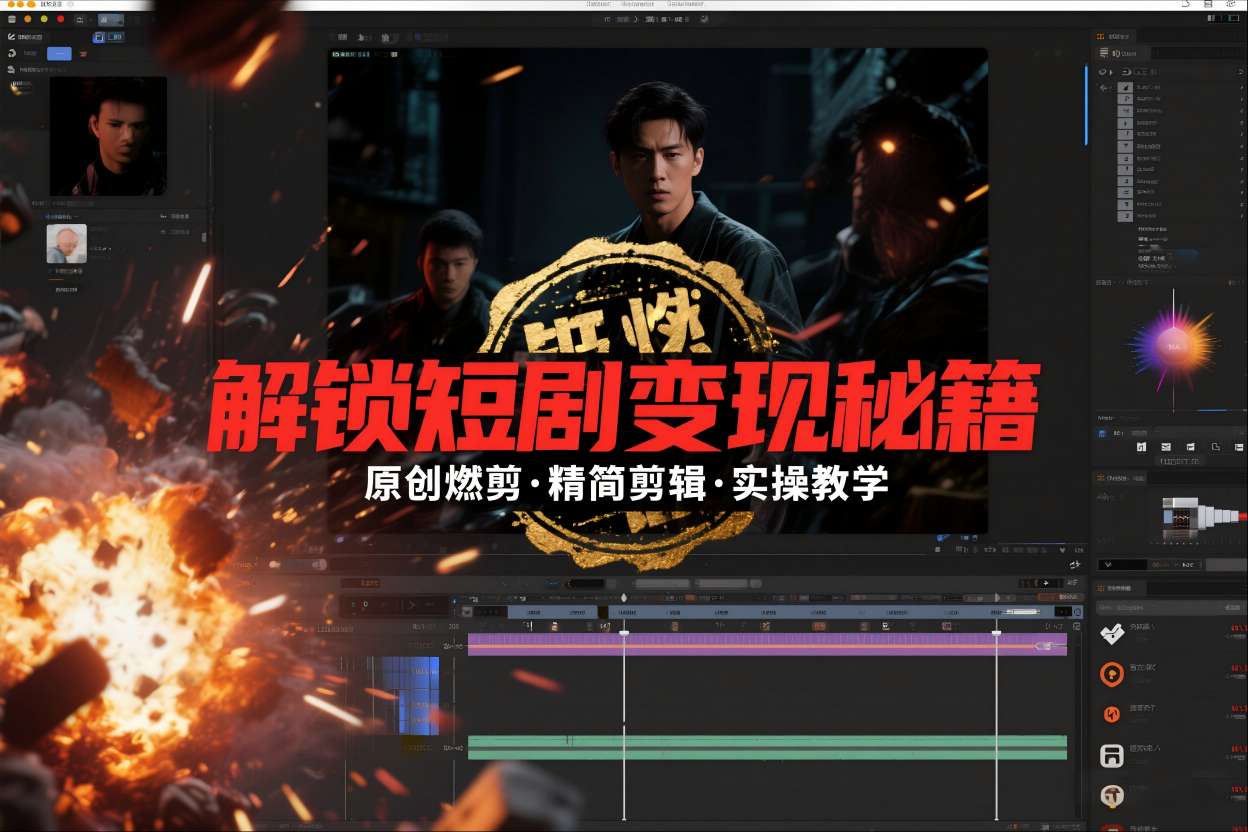 短剧拉新之原创燃剪精简剪辑实操课，解锁短剧变现秘籍-独家科技资源网