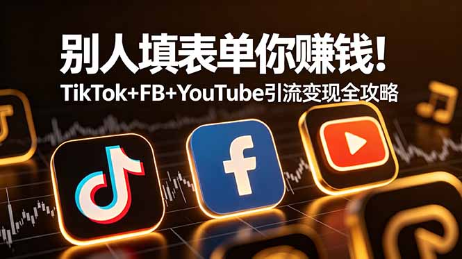 别人填表单你赚钱！TikTok+FB+YouTube 引流变现全攻略【原创双语字幕】-独家科技资源网
