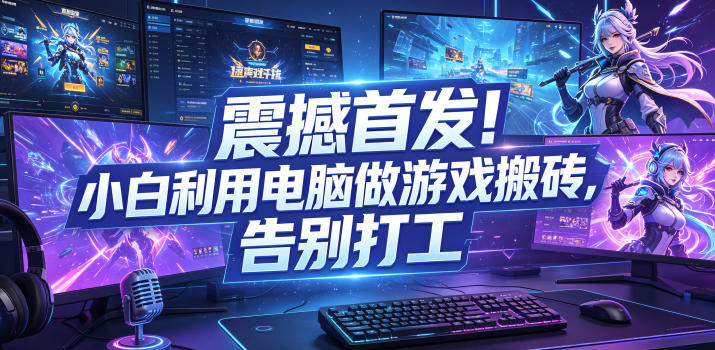 震撼首发！小白利用电脑做游戏搬砖，告别打工【揭秘】-独家科技资源网