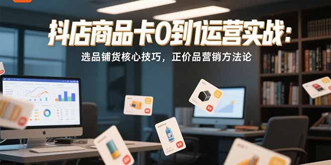 抖店商品卡0到1运营实战：选品铺货核心技巧，正价品营销方法论-独家科技资源网