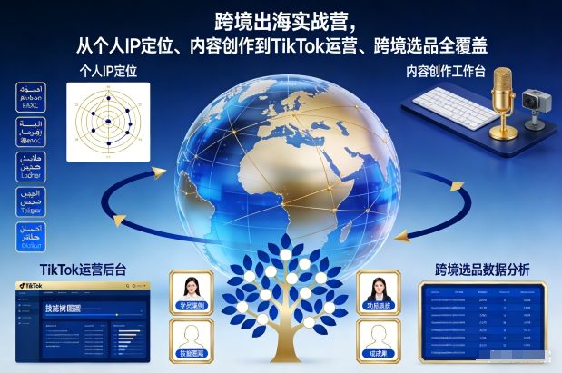 跨境出海实战营，从个人IP定位、内容创作到TikTok运营、跨境选品全覆盖-独家科技资源网