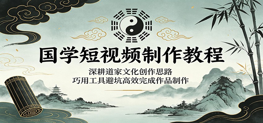 国学短视频制作教程：深耕道家文化创作思路，巧用工具避坑高效完成作品制作-独家科技资源网