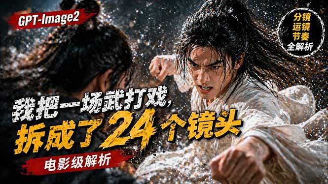 用GPT-Image2，把一段武打对决拆成24个连续镜头，从人物建立、动作衔接、运镜节奏，到情绪爆发-独家科技资源网
