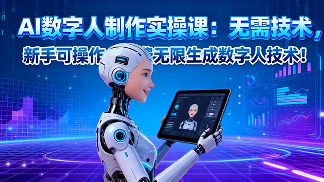 AI数字人制作实操课:无需技术,新手可操作,免费无限生成数字人技术!-独家科技资源网