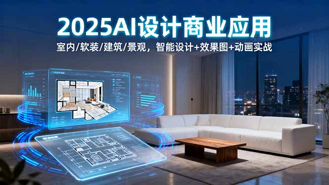 2025AI设计商业应用：室内/软装/建筑/景观，智能设计+效果图+动画实战-独家科技资源网