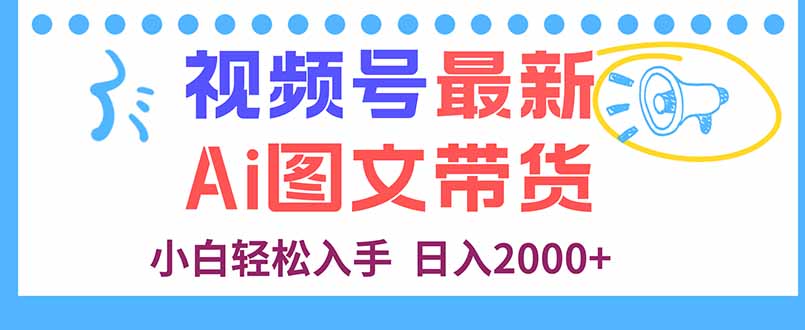 视频号最新AI图文带货，每天几分钟，小白轻松入手，日入2000+-独家科技资源网