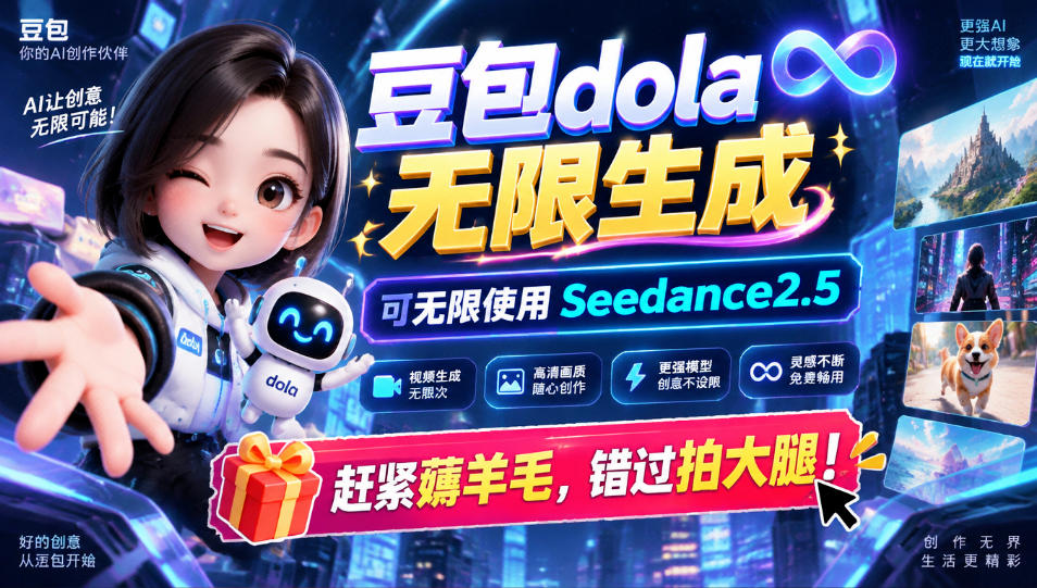 1029最新豆包dola无限生成技术，可以无限生成sseedance2.5，赶紧薅羊毛，和谐拍大腿-独家科技资源网
