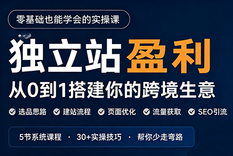 刘老师·5节课跑通独立站盈利全流程-独家科技资源网