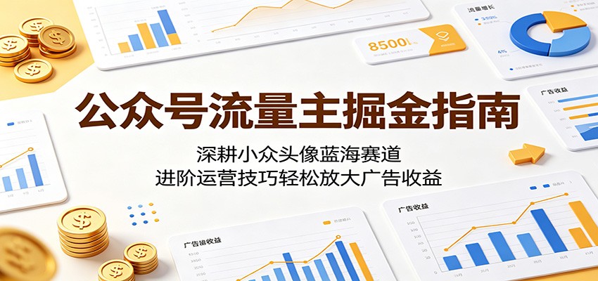 公众号流量主掘金指南:深耕小众头像蓝海赛道,进阶运营技巧轻松放大广告收益-独家科技资源网