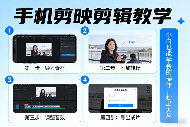 手机剪映剪辑教学，小白也能学会的操作，秒出大片-独家科技资源网