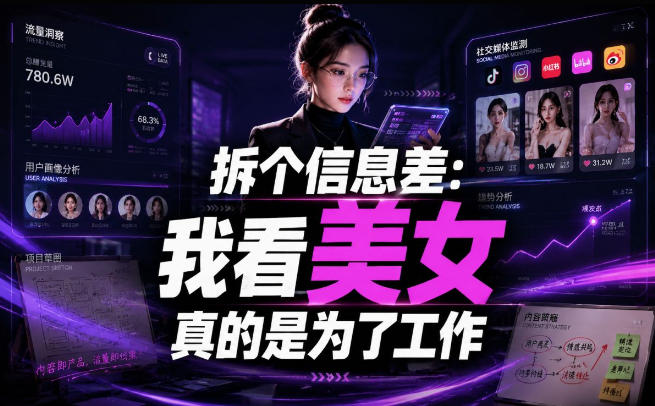 【理直气壮】我给看美女找了一个非常恰当的理由，信息差项目-独家科技资源网