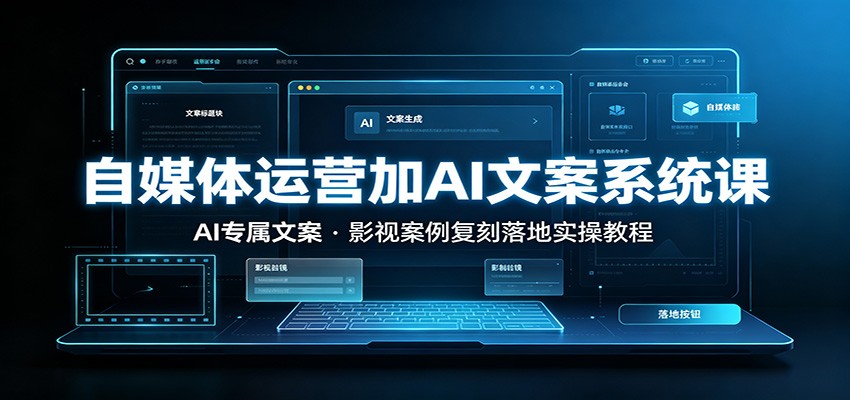 自媒体运营加AI文案系统课：：AI专属文案，影视案例复刻落地实操教程-独家科技资源网