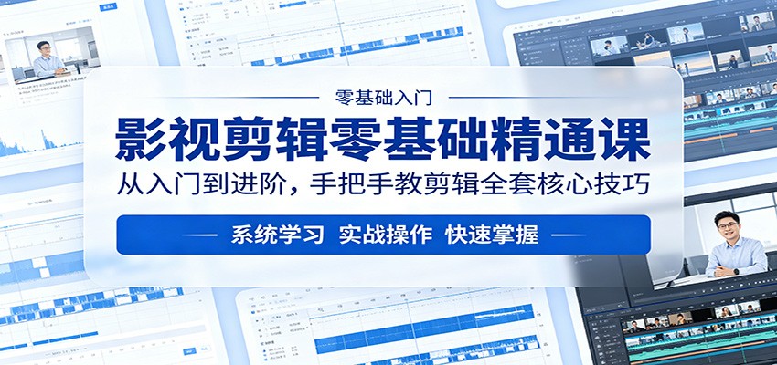 影视剪辑零基础精通课：从入门到进阶，手把手教剪辑全套核心技巧-独家科技资源网
