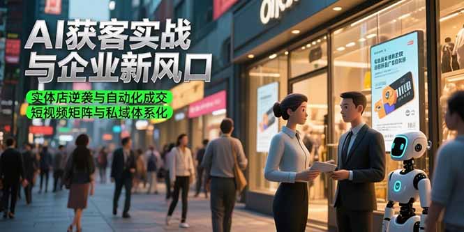 AI获客实战与企业新风口，实体店逆袭与自动化成交 短视频矩阵与私域体系化-独家科技资源网