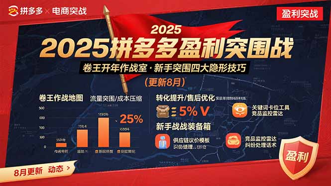 2025拼多多盈利突围战：卷王开年作战室，新手突围四大隐形技巧(更新8月-独家科技资源网