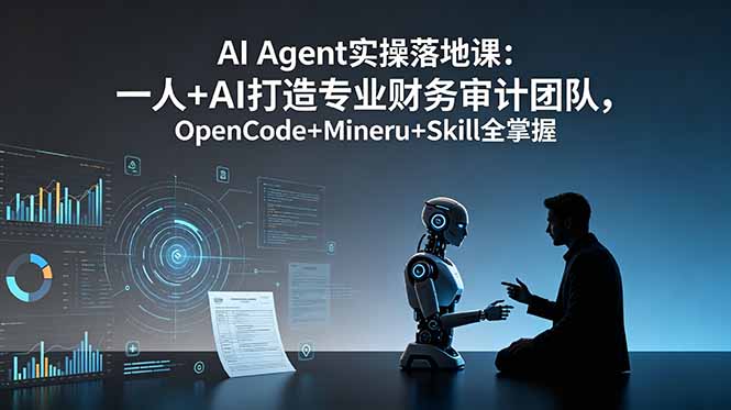 AI Agent实操落地课：一人+AI打造专业财务审计团队，OpenCode+Mineru+Skill全掌握-独家科技资源网