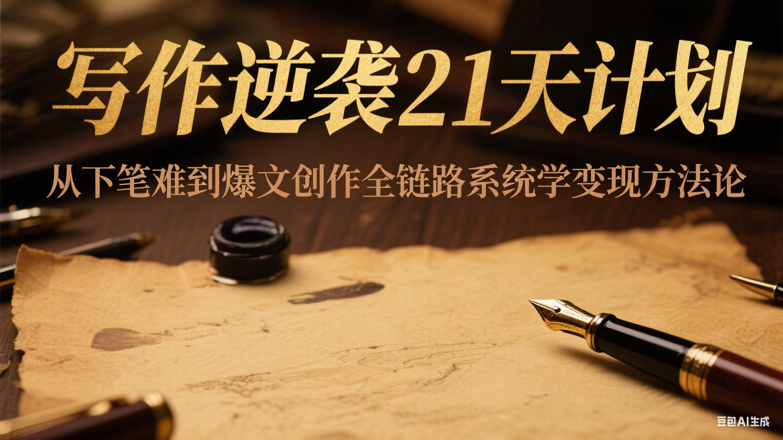 写作逆袭21天计划：从下笔难到爆文创作全链路系统学变现方法论-独家科技资源网