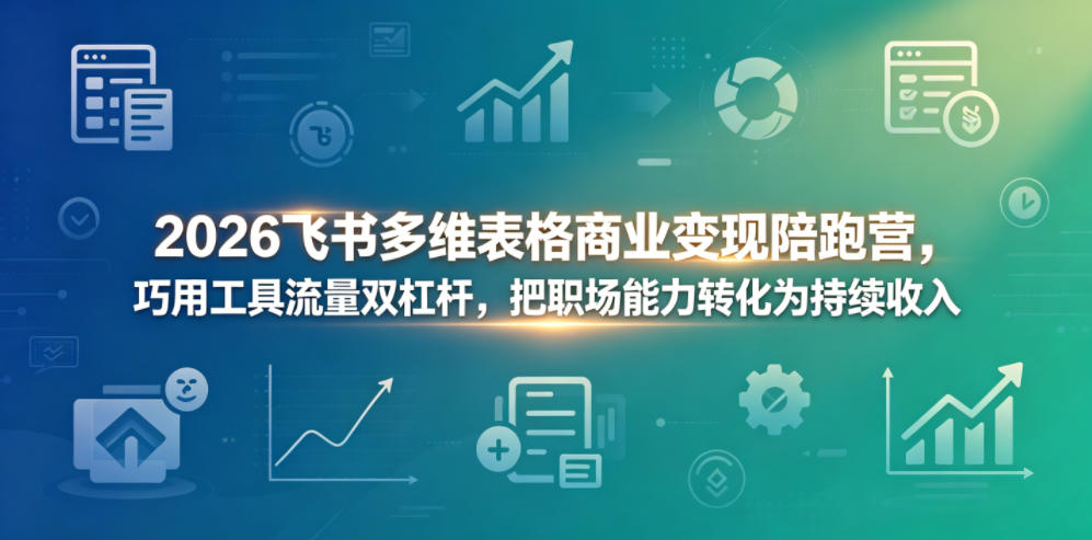 2026飞书多维表格商业变现陪跑营,巧用工具流量双杠杆,把职场能力转化为持续收入-独家科技资源网
